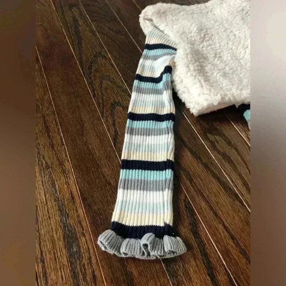 Cynthia Rowley Girls 4/4T Beige Sherpa Vest w/Striped Ribbed Long-Sleeve Tee NWT - Picture 8 of 8